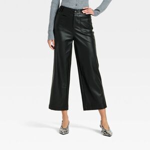 A New Day - Women's Faux Leather Sailor Pants - A New Day Blac Black